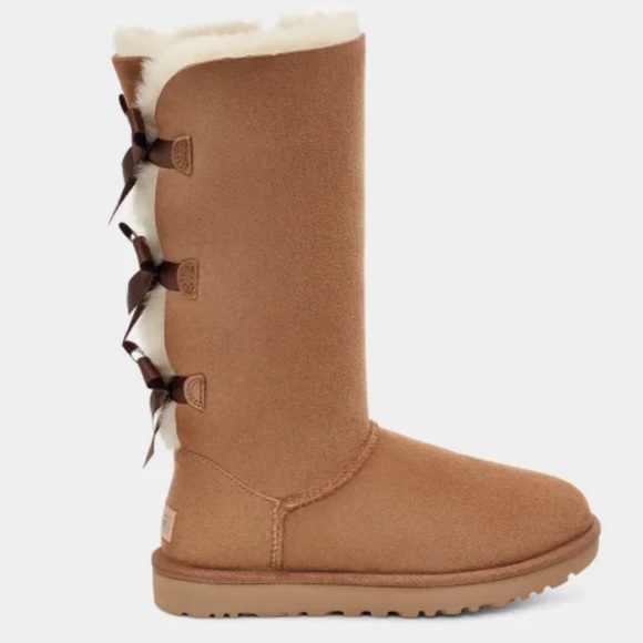 Ugg Bailey Bow Tall ll Chestnut Size 10 - Picture 2 of 4